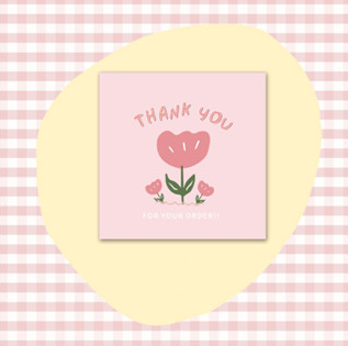 50pcs/pack | Cute Square Thank You Cards Packaging Decorative Gift Cards "Thank You For Your Order"