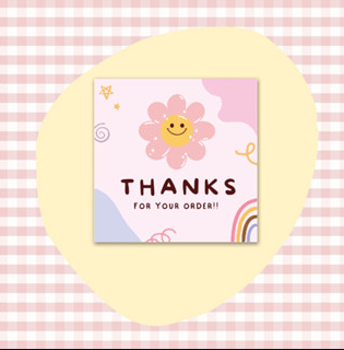 50pcs/pack | Cute Square Thank You Cards Packaging Decorative Gift Cards "Thank You For Your Order"