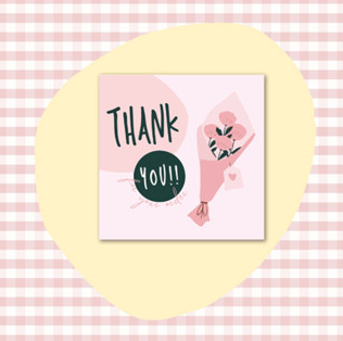 50pcs/pack | Cute Square Thank You Cards Packaging Decorative Gift Cards "Thank You For Your Order"