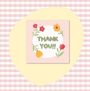 50pcs/pack | Cute Square Thank You Cards Packaging Decorative Gift Cards "Thank You For Your Order"