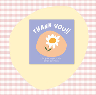 50pcs/pack | Cute Square Thank You Cards Packaging Decorative Gift Cards "Thank You For Your Order"