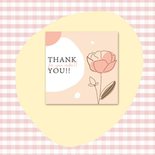 50pcs/pack | Cute Square Thank You Cards Packaging Decorative Gift Cards "Thank You For Your Order"