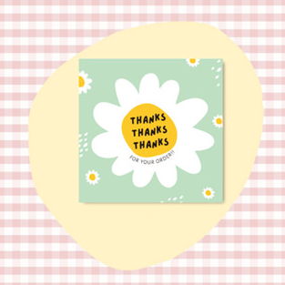 50pcs/pack | Cute Square Thank You Cards Packaging Decorative Gift Cards "Thank You For Your Order"