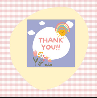 50pcs/pack | Cute Square Thank You Cards Packaging Decorative Gift Cards "Thank You For Your Order"