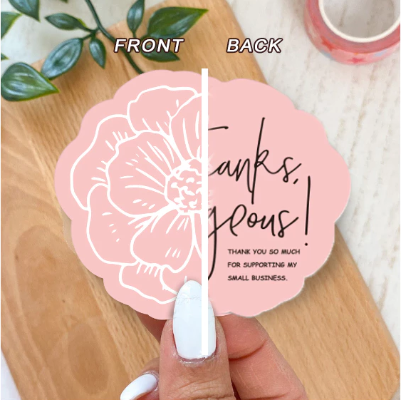 30pcs Flower Shaped Thank You Card Gift Decorations Suitable For Small Businesses