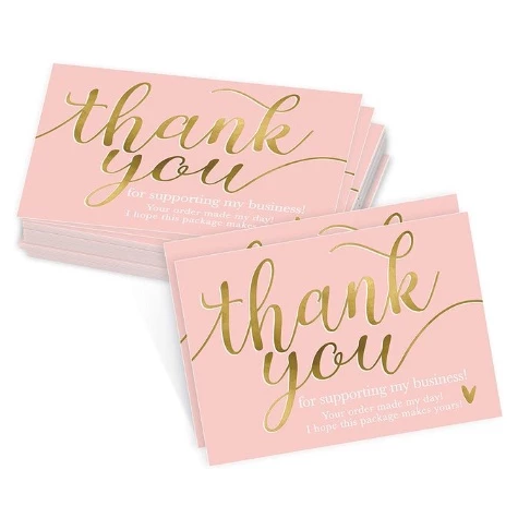 50pcs/pack of 5*9cm White thank you for supporting my small business thank you card
