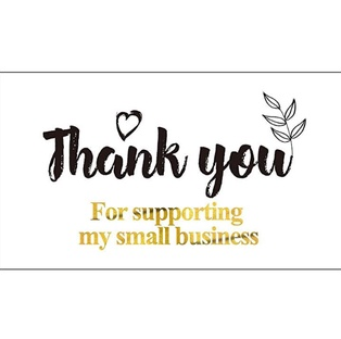 50pcs/pack of 5*9cm White thank you for supporting my small business thank you card