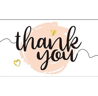 50pcs/pack of 5*9cm White thank you for supporting my small business thank you card