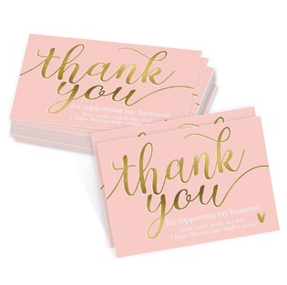 50pcs/pack of 5*9cm White thank you for supporting my small business thank you card