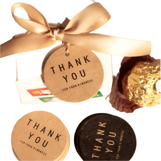 (100pcs) Tag Thank you Kraft paper tag Thank you handmade Handmade Kraft paper round tag