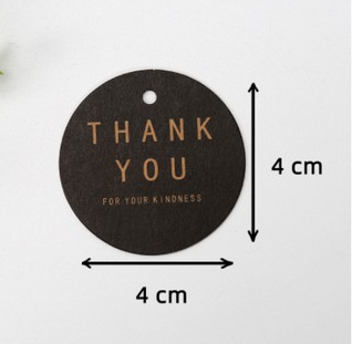 (100pcs) Tag Thank you Kraft paper tag Thank you handmade Handmade Kraft paper round tag