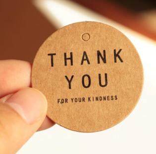 (100pcs) Tag Thank you Kraft paper tag Thank you handmade Handmade Kraft paper round tag