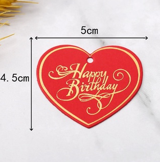 100pcs | Gold Stamping Paper Gift Tags Black, White, Red Hang Label Decor Wedding Gift Tag