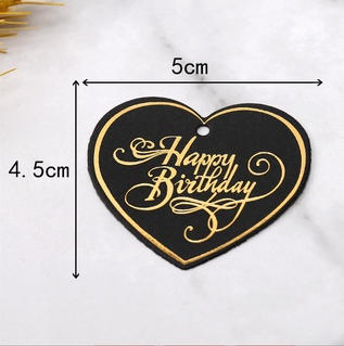 100pcs | Gold Stamping Paper Gift Tags Black, White, Red Hang Label Decor Wedding Gift Tag