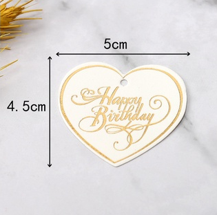 100pcs | Gold Stamping Paper Gift Tags Black, White, Red Hang Label Decor Wedding Gift Tag