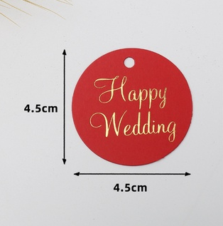 100pcs | Gold Stamping Paper Gift Tags Black, White, Red Hang Label Decor Wedding Gift Tag