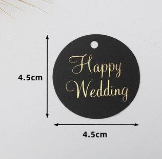 100pcs | Gold Stamping Paper Gift Tags Black, White, Red Hang Label Decor Wedding Gift Tag