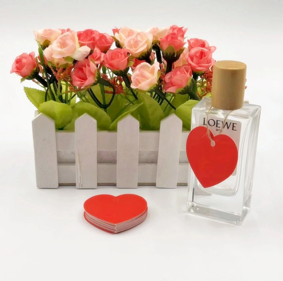 100pcs Blank Heart shape tag w/Rope label handmade gift Kraft Paper Packaging tag