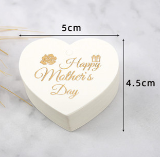 HAPPY MOTHERS DAY Gold Stamp tag kraft paper heart-shaped card Hang Label Decor Gift Tag