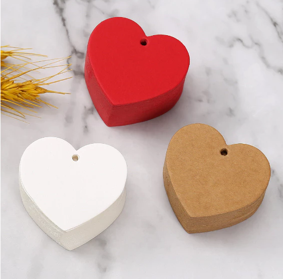 HEART tag kraft paper blank heart-shaped card Hang Label Decor Wedding Gift Tag
