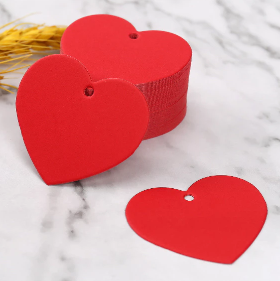 HEART tag kraft paper blank heart-shaped card Hang Label Decor Wedding Gift Tag