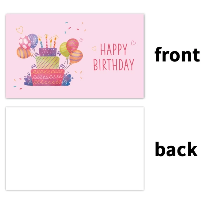 30 Pcs/pack happy Birthday card pink Birthday party Message card 9x5.4 cm card