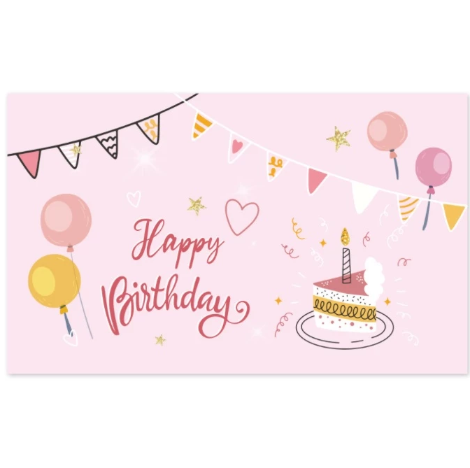 30 Pcs/pack happy Birthday card pink Birthday party Message card 9x5.4 cm card