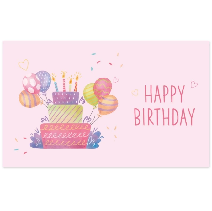 30 Pcs/pack happy Birthday card pink Birthday party Message card 9x5.4 cm card