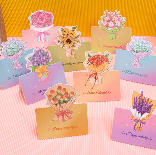 Bouquet Flower Creative Greeting Card Three-Dimensional Valentine's Day Mothers day card