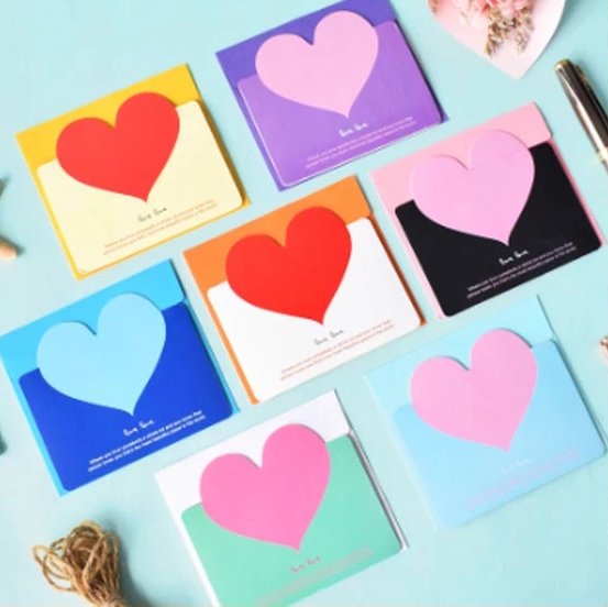 Heart Greeting Cards Valentine's Day Love Wish Message Card Wedding Mother's Day Events etc