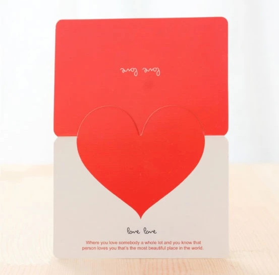 Heart Greeting Cards Valentine's Day Love Wish Message Card Wedding Mother's Day Events etc