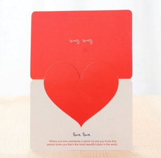 Heart Greeting Cards Valentine's Day Love Wish Message Card Wedding Mother's Day Events etc