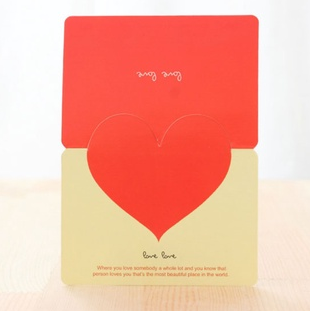 Heart Greeting Cards Valentine's Day Love Wish Message Card Wedding Mother's Day Events etc