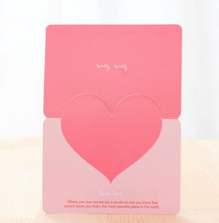 Heart Greeting Cards Valentine's Day Love Wish Message Card Wedding Mother's Day Events etc