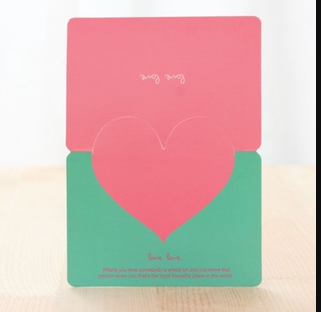 Heart Greeting Cards Valentine's Day Love Wish Message Card Wedding Mother's Day Events etc