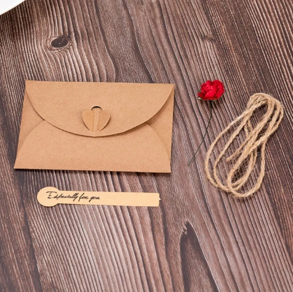 1PC Kraft Paper Dried Flower Creative DIY Blessing Greeting Card Hand Gift Business Card