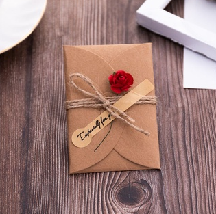 1PC Kraft Paper Dried Flower Creative DIY Blessing Greeting Card Hand Gift Business Card