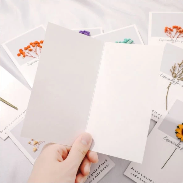 Dried Flower Blessing Card for Christmas New Year Gift Birthday Business Thank-you Greeting Cards