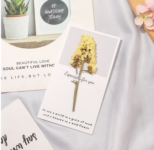 Dried Flower Blessing Card for Christmas New Year Gift Birthday Business Thank-you Greeting Cards