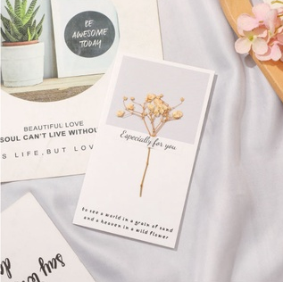 Dried Flower Blessing Card for Christmas New Year Gift Birthday Business Thank-you Greeting Cards
