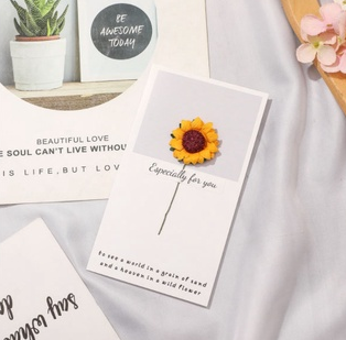 Dried Flower Blessing Card for Christmas New Year Gift Birthday Business Thank-you Greeting Cards