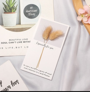 Dried Flower Blessing Card for Christmas New Year Gift Birthday Business Thank-you Greeting Cards