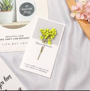Dried Flower Blessing Card for Christmas New Year Gift Birthday Business Thank-you Greeting Cards