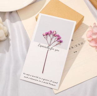 Dried Flower Blessing Card for Christmas New Year Gift Birthday Business Thank-you Greeting Cards