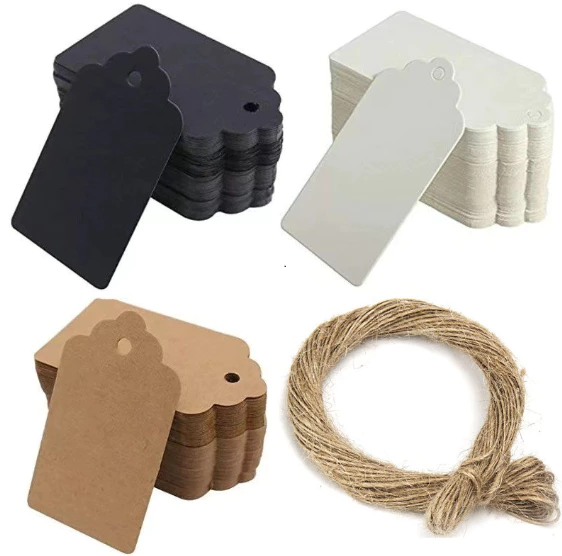 100pcs Kraft paper Plain small tag message bookmark gift thank you card jewelry hangingtag