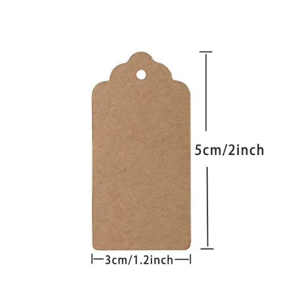 100pcs Kraft paper Plain small tag message bookmark gift thank you card jewelry hangingtag