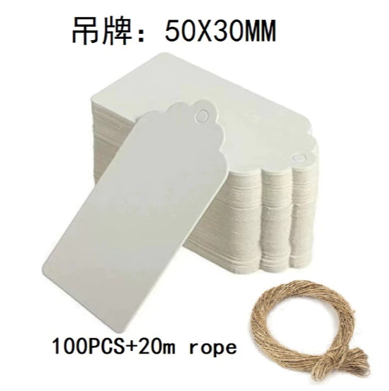 100pcs Kraft paper Plain small tag message bookmark gift thank you card jewelry hangingtag