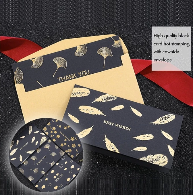 1set | Paper Envelopes with Message Thank You Card Greeting Card Best Wishes Postcard