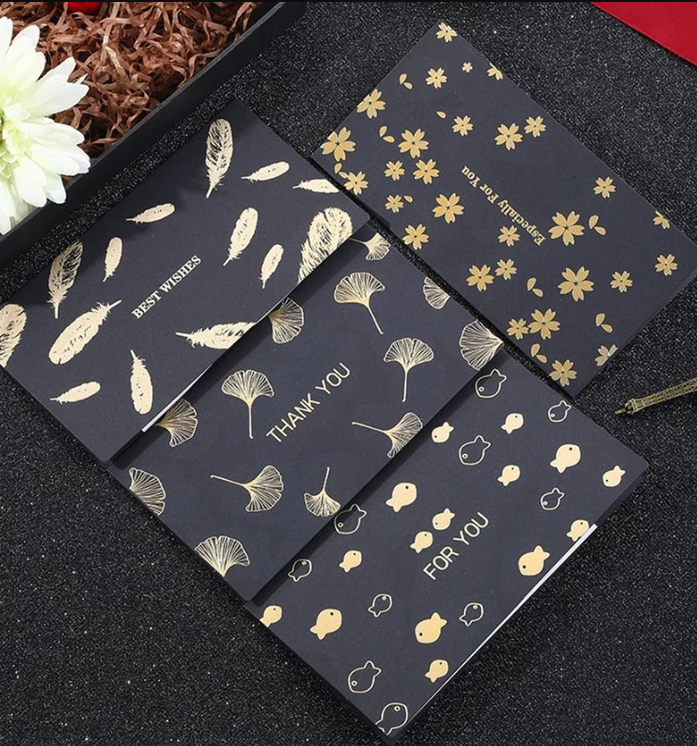 1set | Paper Envelopes with Message Thank You Card Greeting Card Best Wishes Postcard