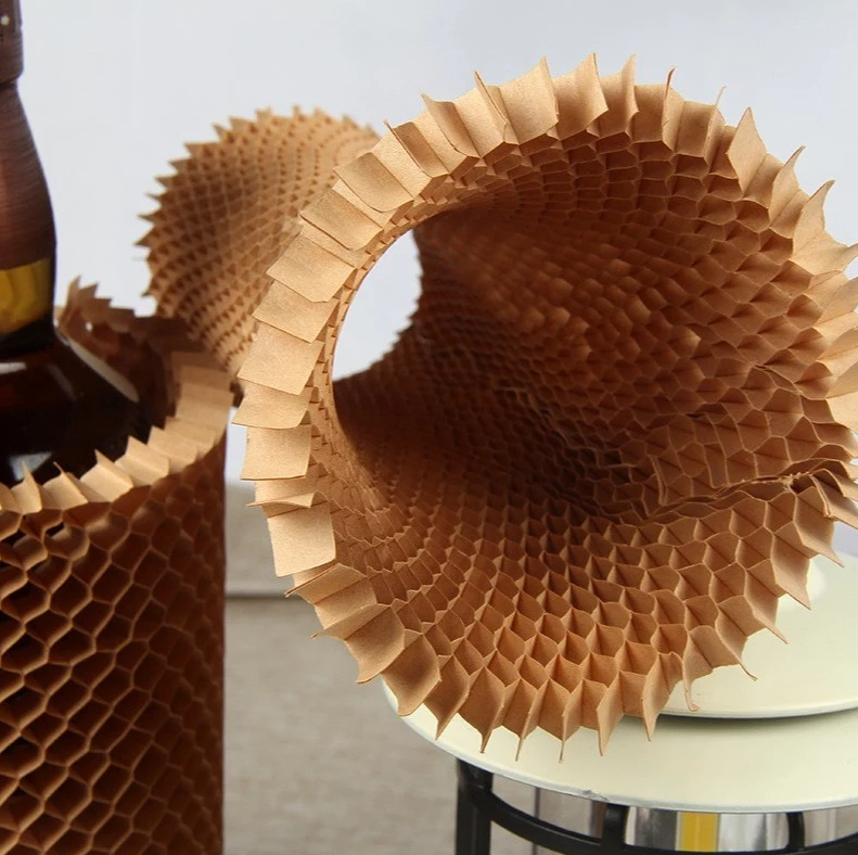 5pcs 3D Honeycomb Paper Protective Sleeve for Bottles - Red Wine, Hollow Shock-Absorbing Grid Design